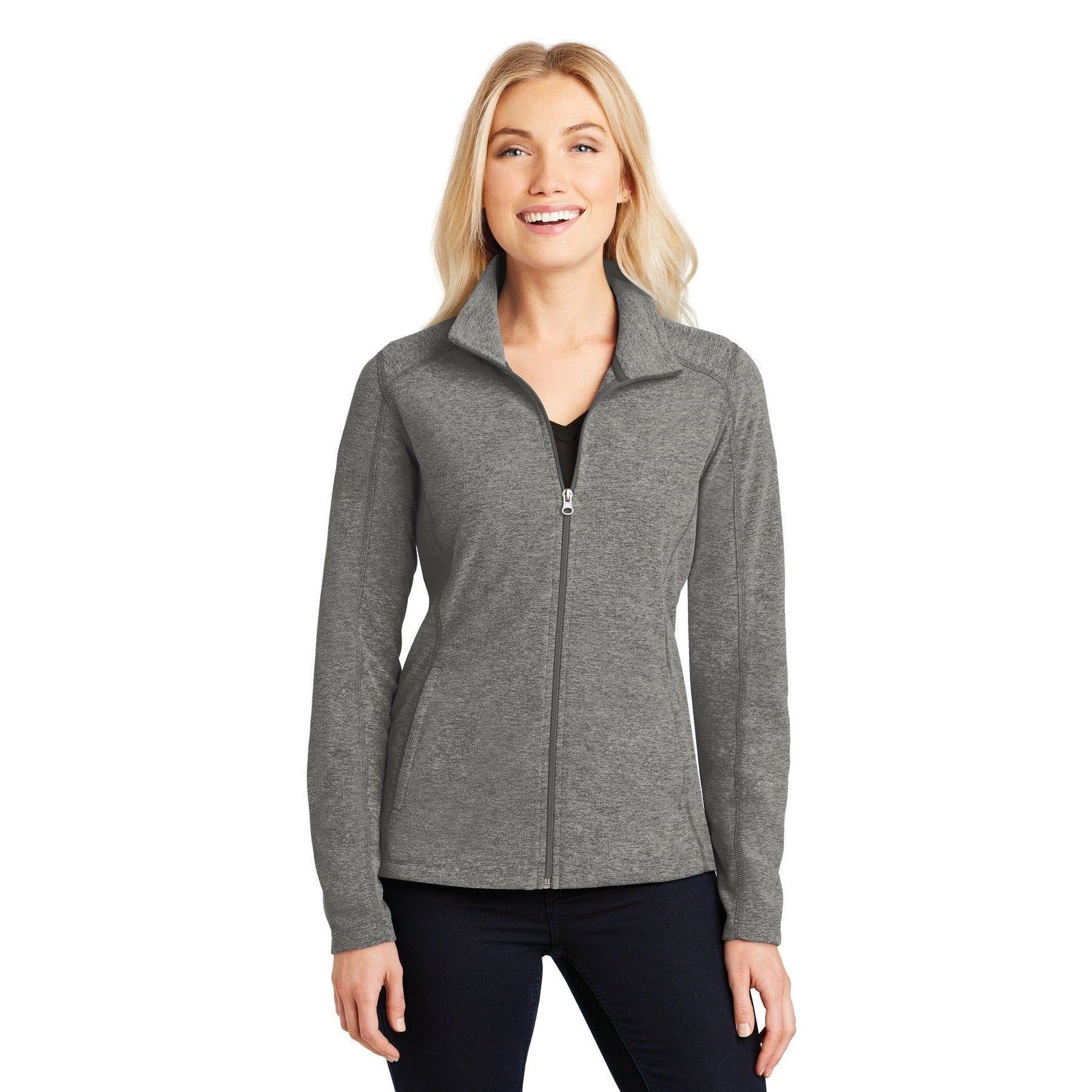 Port Authority-Port Authority® Women's Heather Microfleece Full-Zip Jacket. L235-MedTech-4